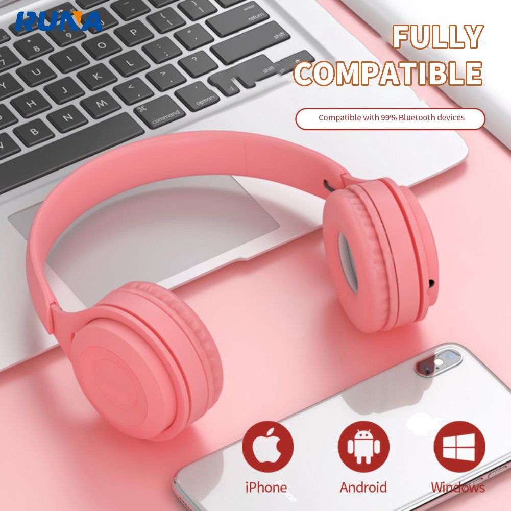 Có Thể Gấp Gọn Tai Nghe Bluetooth Tai Nghe Không Dây Âm Thanh Trung Thực Cao Chất Lượng Tai Nghe Chụp Tai Kèm Mic Mp3 Người Chơi PC Tai Nghe @ RUNA