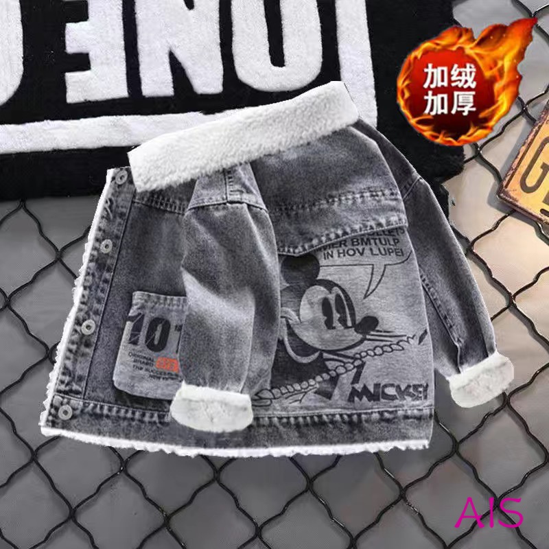 Áo Khoác Jean In Họa Tiết Hoạt Hình Cho Bé Trai