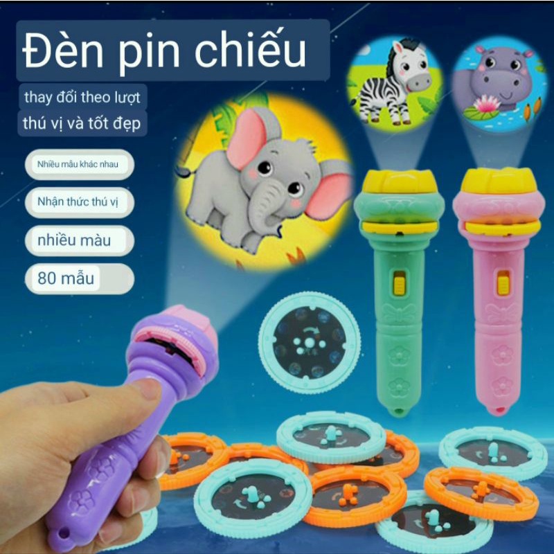 Đèn pin chiếu hình ngộ nghĩnh cho bé đồ chơi trẻ em