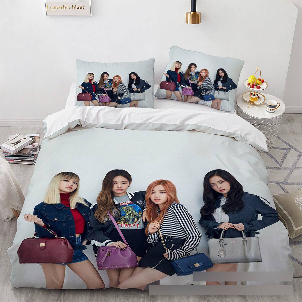 Bộ Chăn Ga Và Vỏ Gối 3 Trong 1 In Hình blackpink Cho Bé