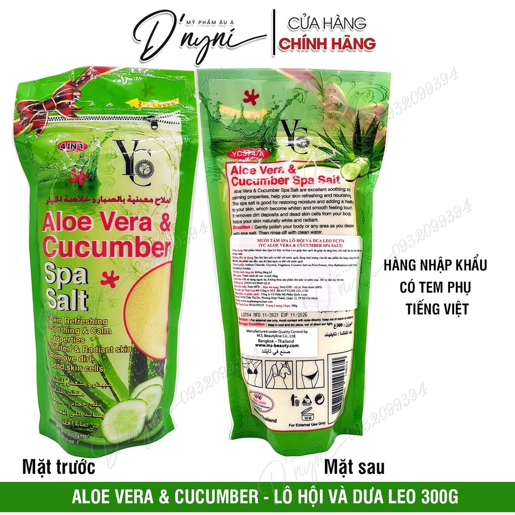 Muối Tắm YC Spa Thái Lan 300g Tẩy Da Chết Toàn Thân Giúp Da Trắng Sáng