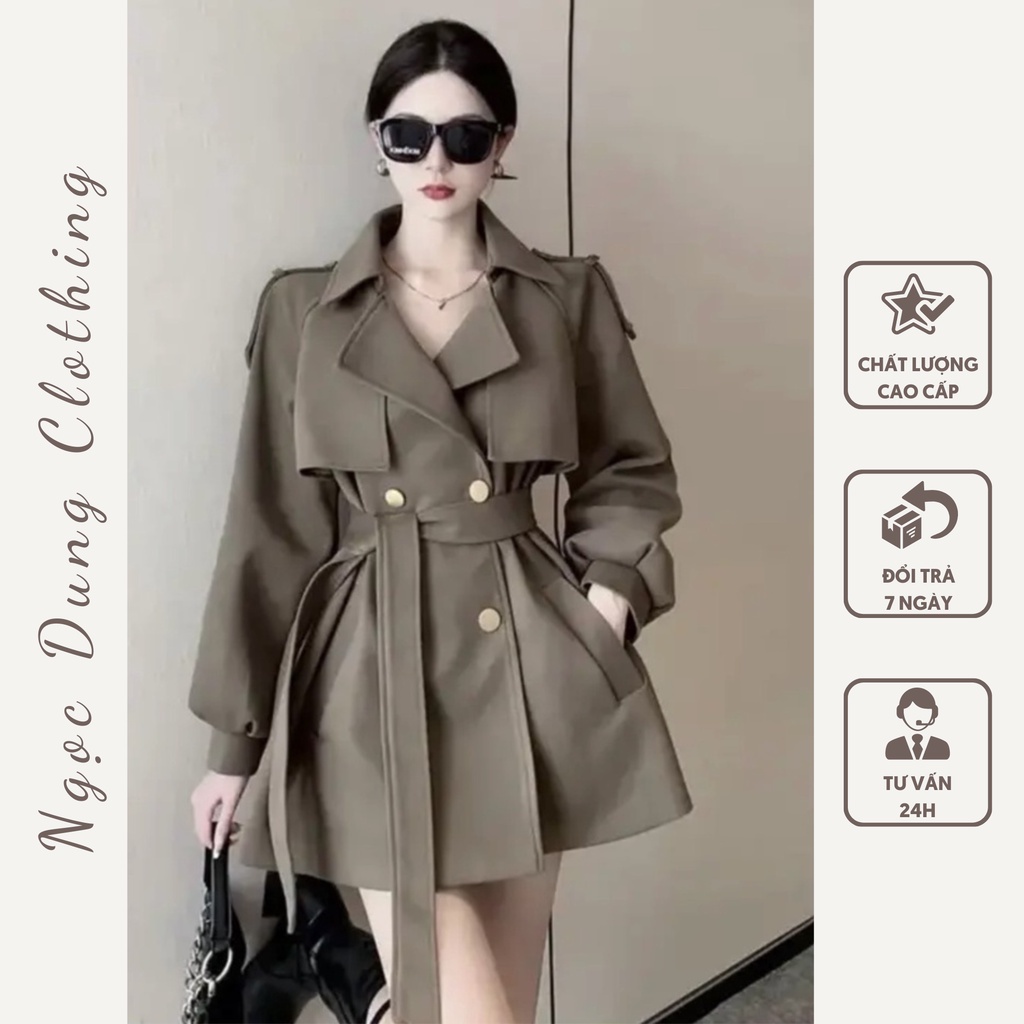 Áo Mangto Khuy Đồng Dáng Ngắn Form Rộng MISSI Dày Dặn Hàng Cao Cấp Phong Cách Hàn Quốc Công Sỏ Đơn Giản