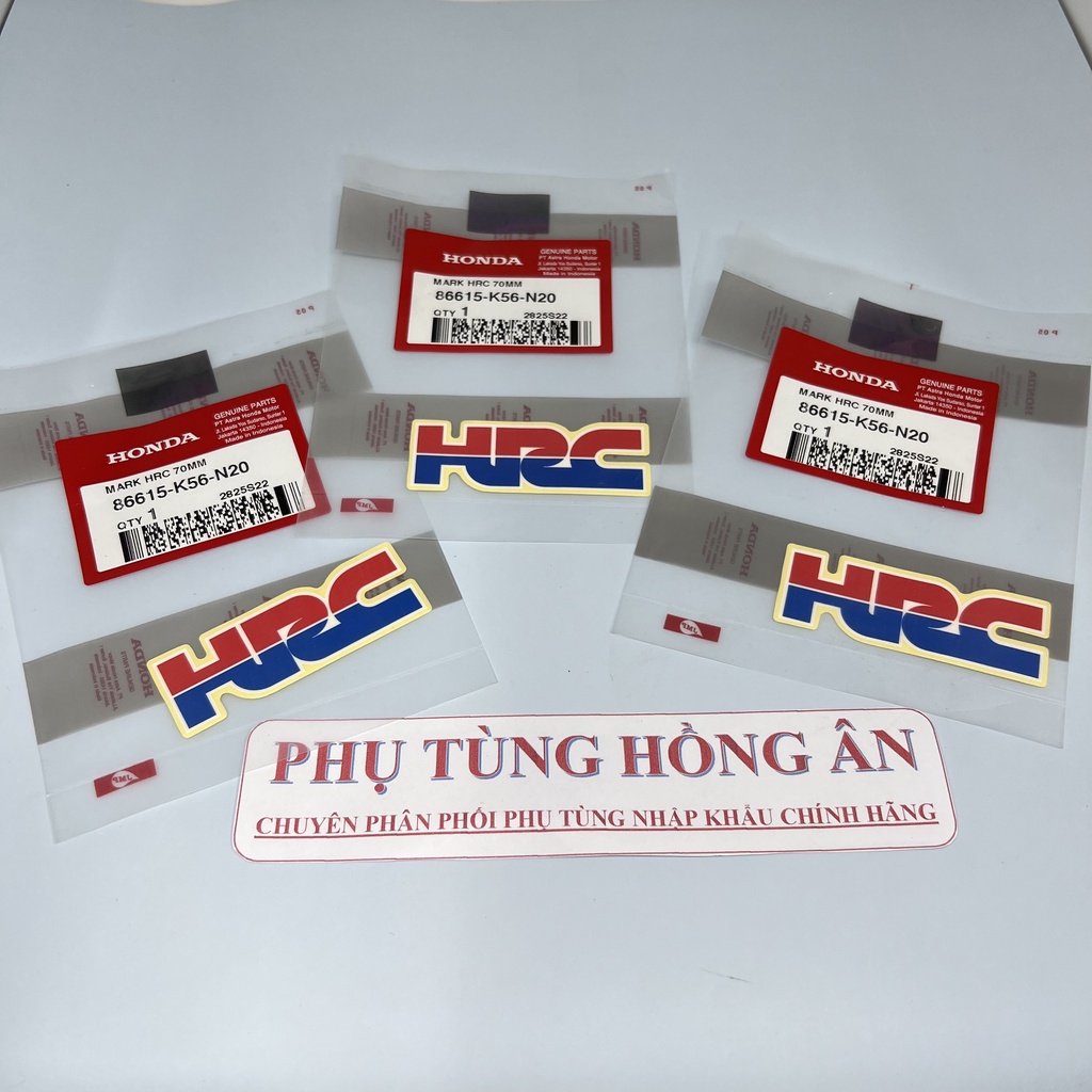 Tem thông số Sonic,chữ HRC - 77mmnhập khẩu chính hãng Honda Indonesia - PT HỒNG ÂN