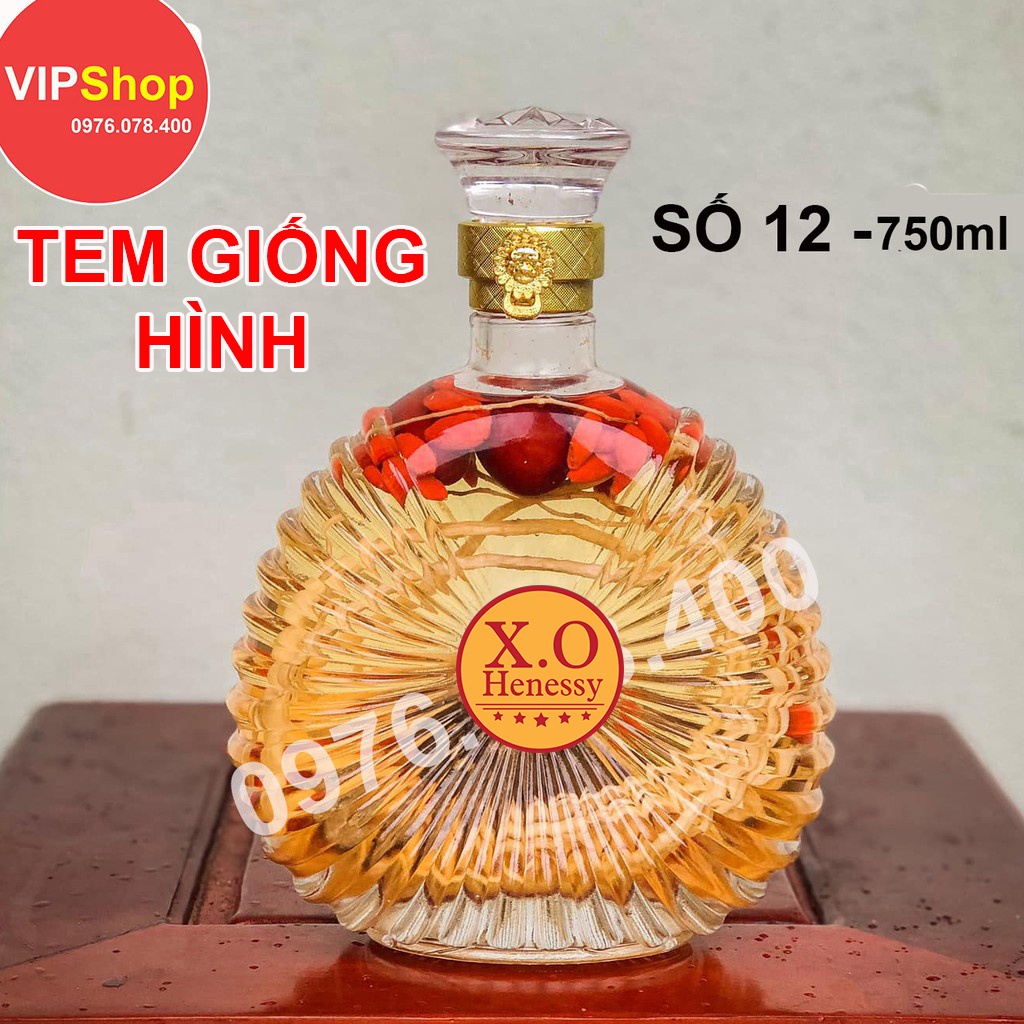 Vỏ Bình Thủy Tinh XO Đựng Rượu 750ml, Bình Ngâm Rượu XO Tròn, CTT-12