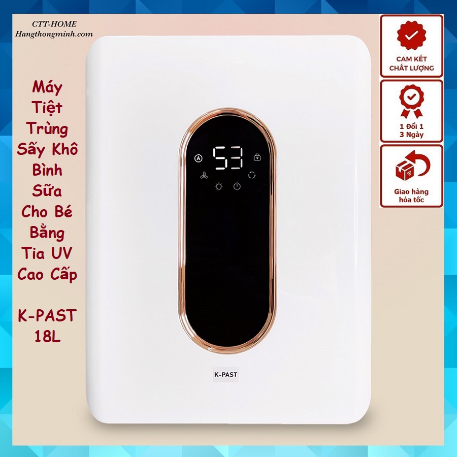 [BH 24T] Máy - Tủ Tiệt Trùng UV Sấy Khô Bình Sữa K-PAST 18L Chính Hãng - 02 Bóng UV Philips