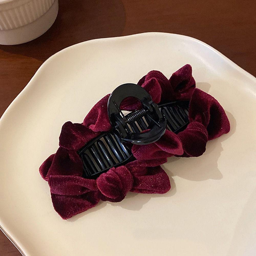Kẹp Tóc Đuôi Ngựa Hình Nơ Bằng Nhung Phong Cách Hàn Quốc Cổ Điển Thanh Lịch Dành Cho Bạn Nữ
