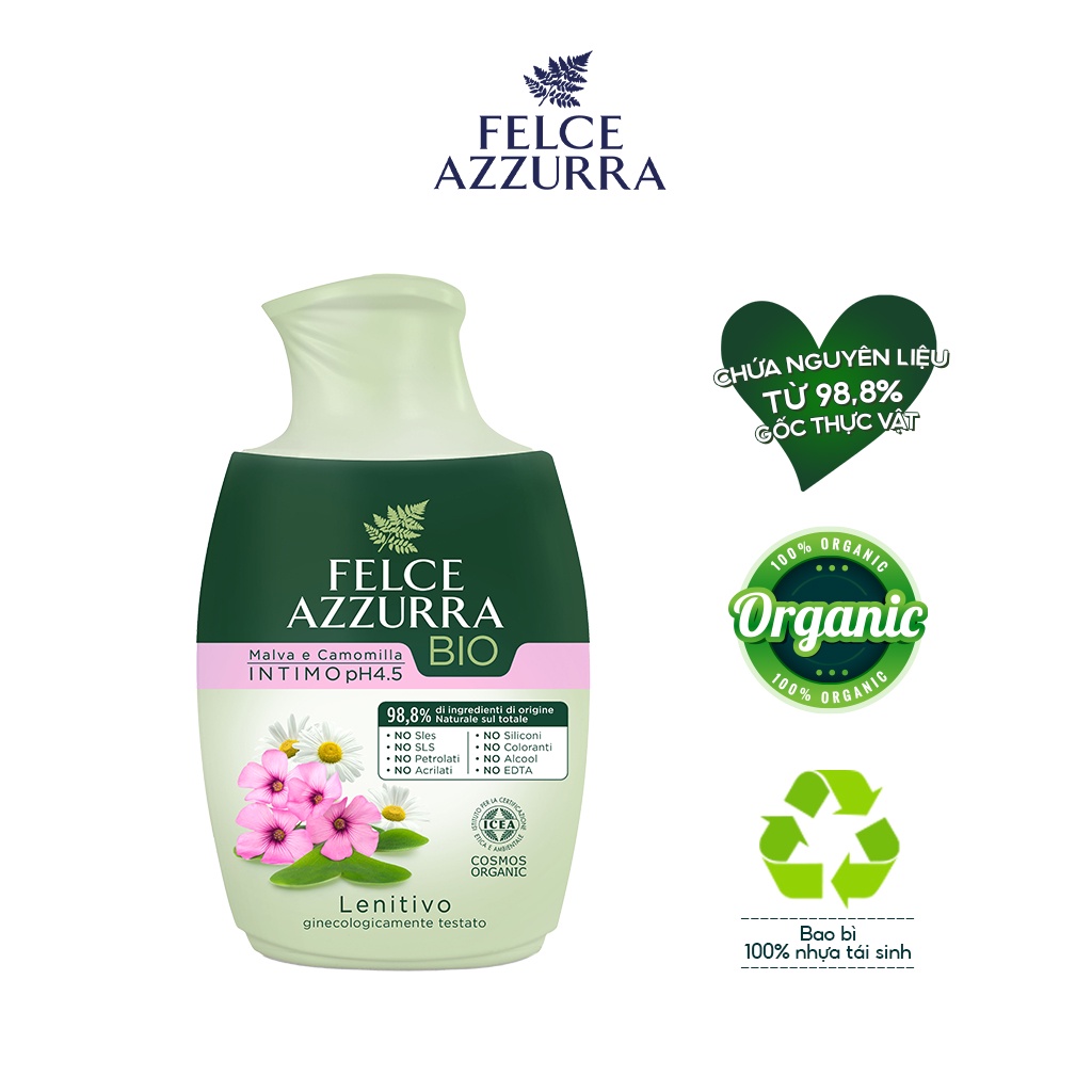 Dung Dịch Vệ Sinh Phụ Nữ FELCE AZZURRA: Với công thức đặc biệt của dung dịch vệ sinh phụ nữ Felce Azzurra, bạn sẽ có được sự tươi mát và dịu nhẹ cho đời sống vệ sinh của mình. Hãy xem hình ảnh liên quan để cảm nhận sự khác biệt và hiệu quả của sản phẩm này.