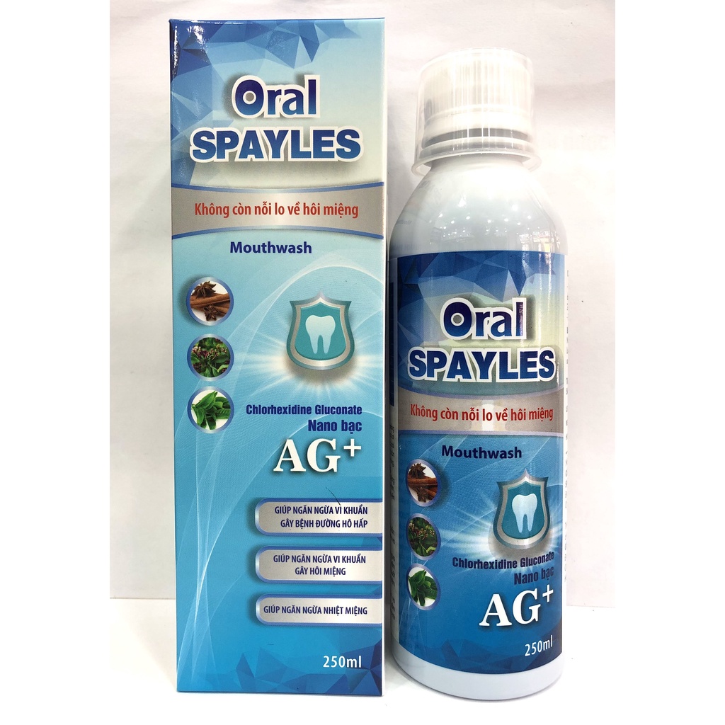 NƯỚC SÚC MIỆNG ORAL SPAYLES NGĂN NGỪA VI KHUẨN GÂY BỆNH ĐƯỜNG HÔ HẤP , NGĂN NGỪA HÔI MIỆNG , NHIỆT MIỆNG ( CHAI 250ML )