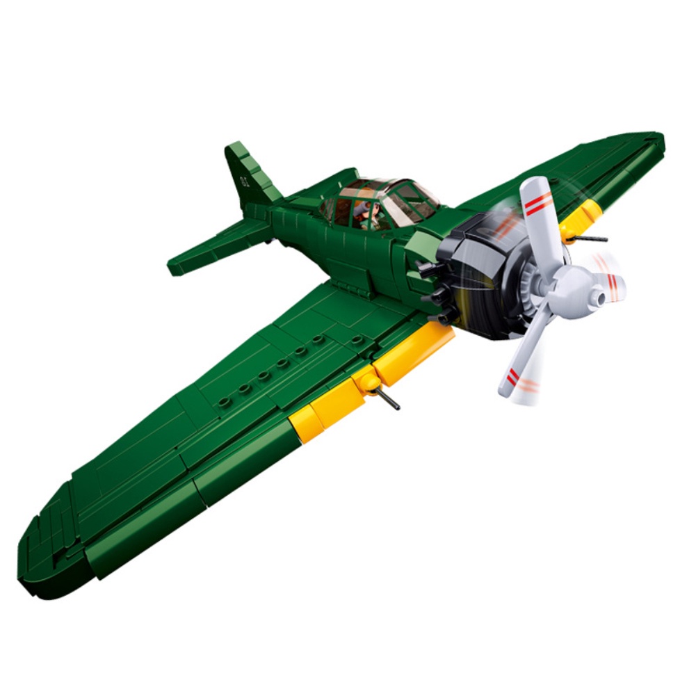 Set 560 Khối Lắp Ráp Mô Hình Máy Bay Chiến Đấu MOC WW2 A6M Zero