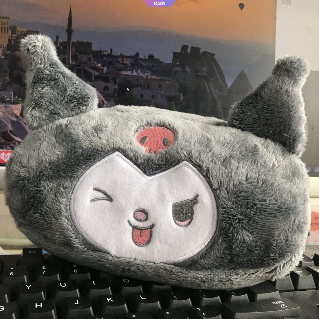 Balo Đi Học / Du Lịch / Đựng Laptop Sức Chứa Lớn Họa Tiết Hoạt Hình Sanrio Kuromi Có Cổng Sạc USB [RAIN]