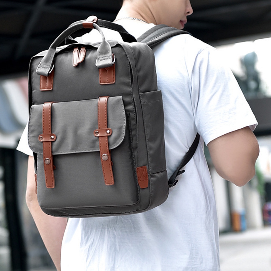 Balo nam nữ DETOLO đựng laptop 14 15,6" công sở nhỏ gọn đi làm, đi học cho học sinh nam nữ