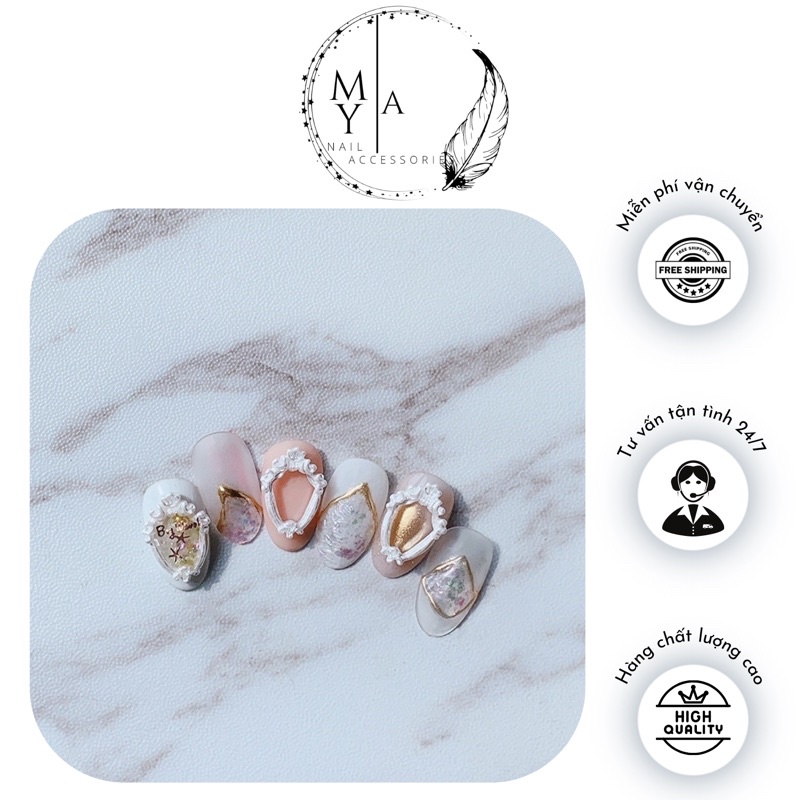 Charm khung gắn nail mẫu cổ kính charm khung ảnh