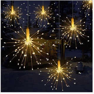 Bộ chùm led pháo bông - Bộ 5 chùm Hàng Loại 1 dùng điện trang trí cây thông Noel, lễ hội