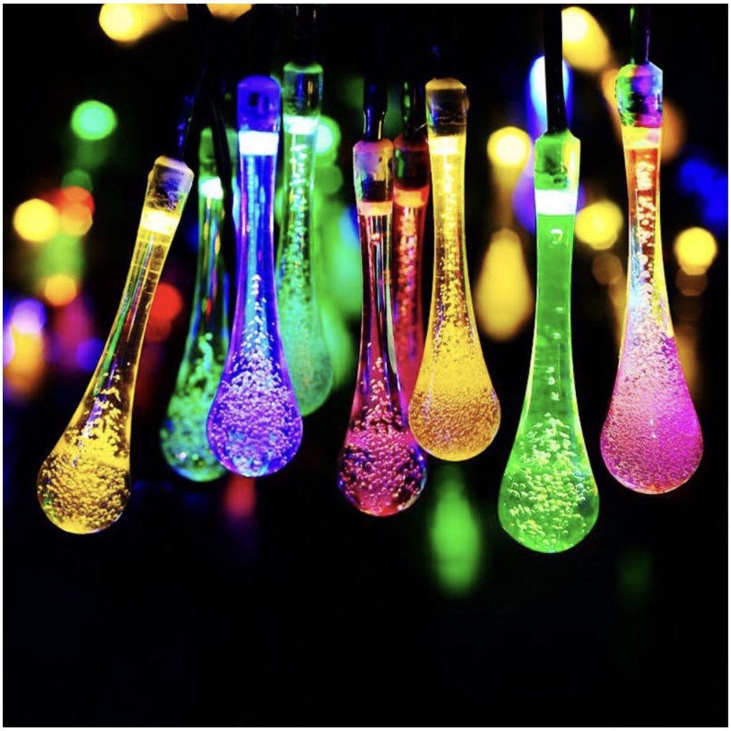 Dây đèn led trang trí bi bọt, led cherry 9m vàng và đủ màu - đèn pha lê bi giọt nước trang trí noel và Tết