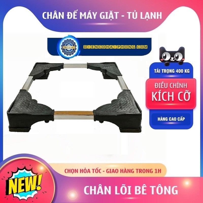 Chân đế máy giặt tủ lạnh inox lõi bê tông Hoàng Long