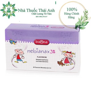 NƯỚC MUỐI ƯU TRƯƠNG 3% NHẬP KHẨU Ý - Nebianax 3% (HỘP 20 ỐNG) NHỎ MẮT NHỎ MŨI