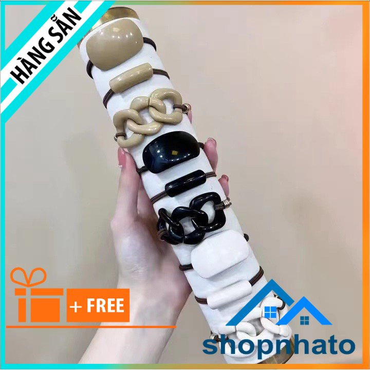 Set 9 dây buộc tóc Hàn Quốc màu cà phê nâu sữa đá dễ phối đồ