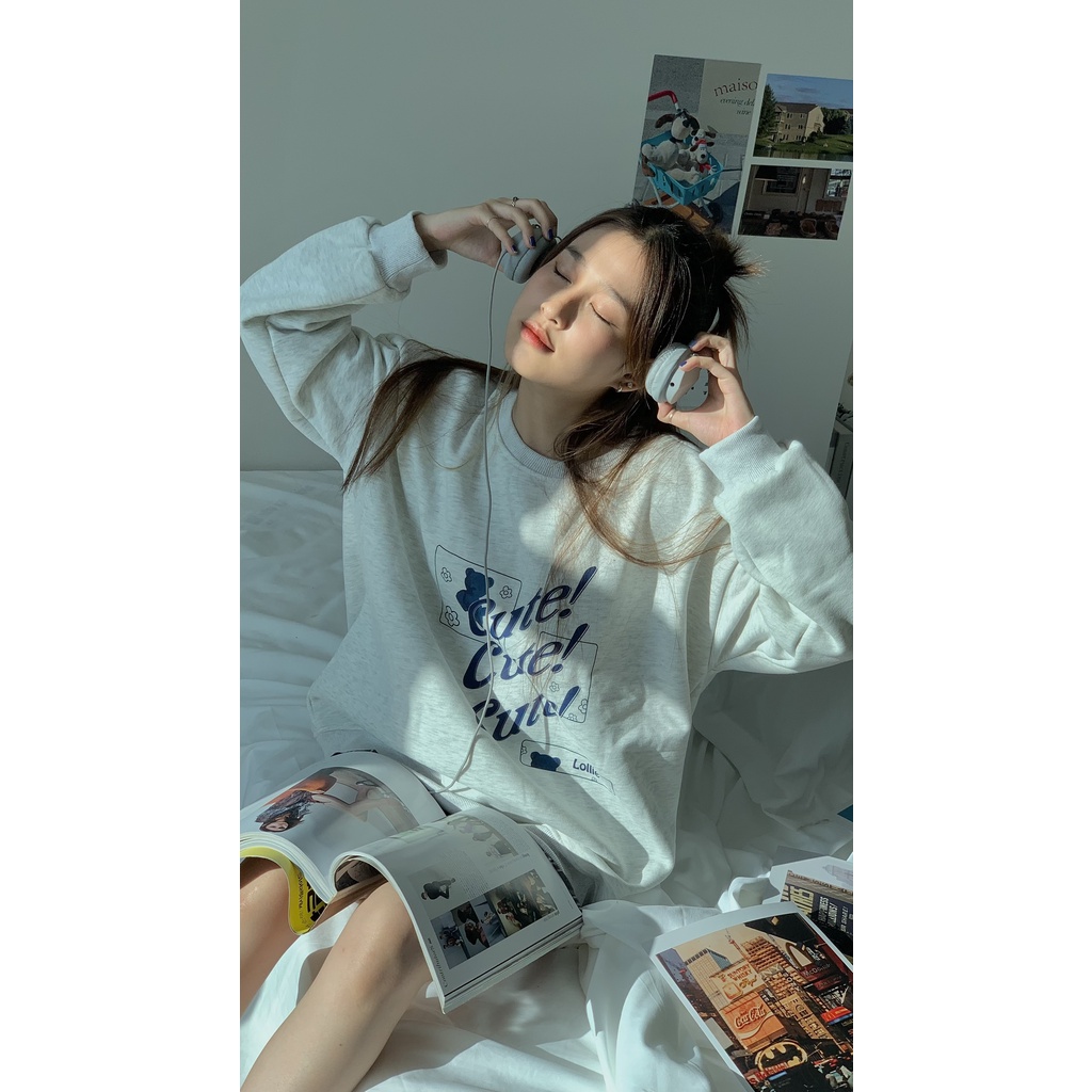 Áo nỉ bông in chữ Lollie Cute TKP152  LOLLIE STUDIO