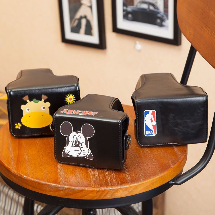 Túi Đựng Máy Ảnh Canon Eosm M6 M50 M100 M200 Sony A6000 ZV-E10 Họa Tiết Hoạt Hình Xinh Xắn