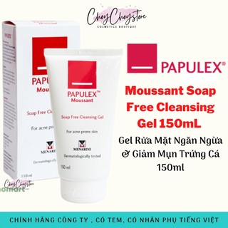 [TEM CTY] Sữa Rửa Mặt PAPULEX Moussant Soap Free Cleansing Gel 150mL -  Ngăn Ngừa & Giảm Mụn Trứng Cá 150ml