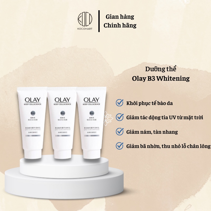 Dưỡng Thể Olay B3 Whitening + Whitening Dòng Mới Siêu Trắng Cho Da Sáng Mịn Chắc Khỏe