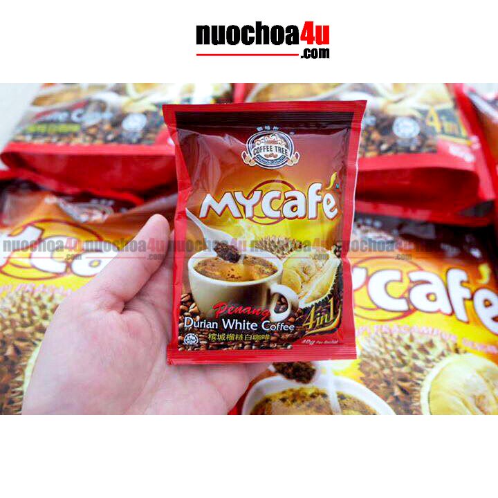 Cà Phê Hòa Tan MYCAFE - Penang Durian White Coffee 40g ( bịch 15 gói )