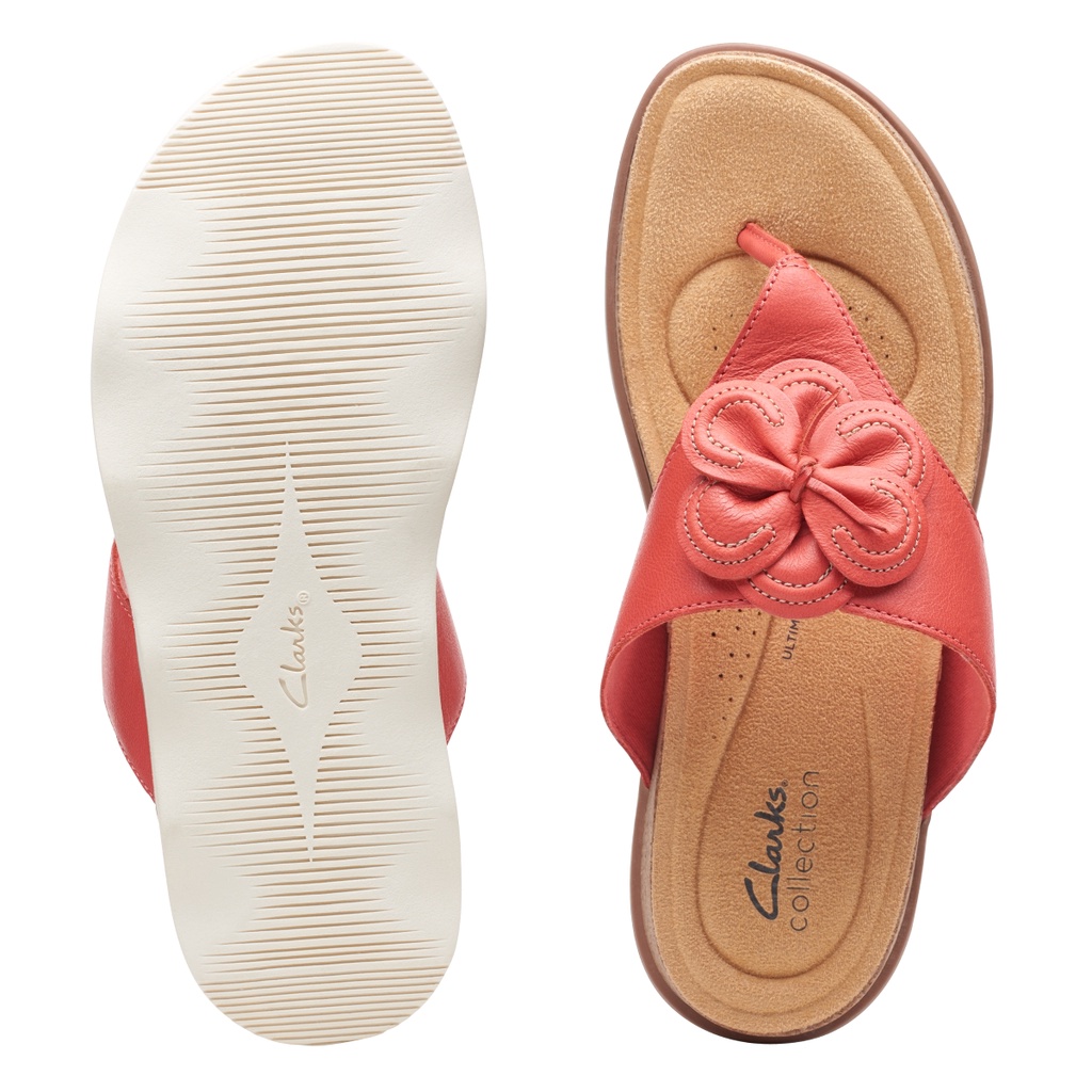 Dép Xỏ Ngón Da Nữ Clarks Brynn Style màu Bright Coral