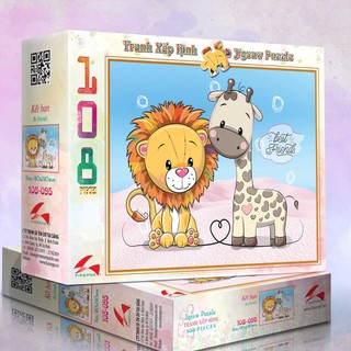 Tranh xếp hình tia sáng jigsaw puzzle 108 mảnh phát triển trí tuệ cho bé - kết bạn - msp: 108-095