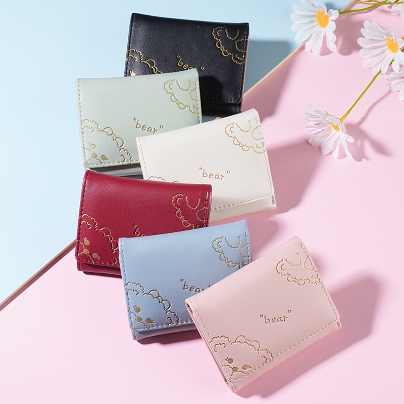 IELGY Ví Đựng Thẻ Nhiều Ngăn mini Họa Tiết Hoạt Hình Dành Cho Nữ