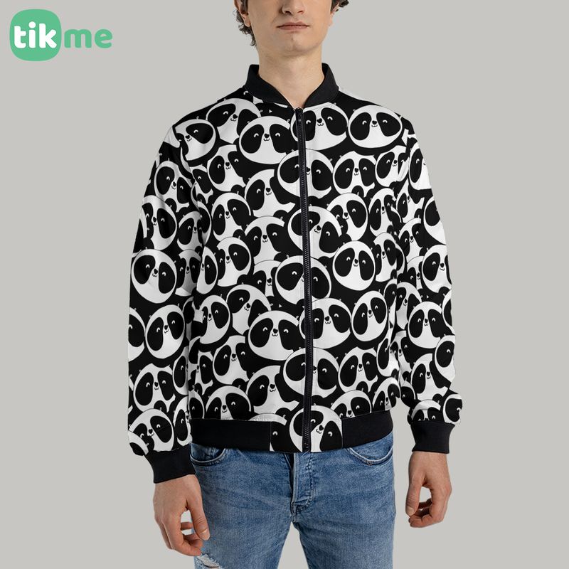 Áo khoác bomber gió unisex họa tiết gấu trúc cute đủ size in 3D