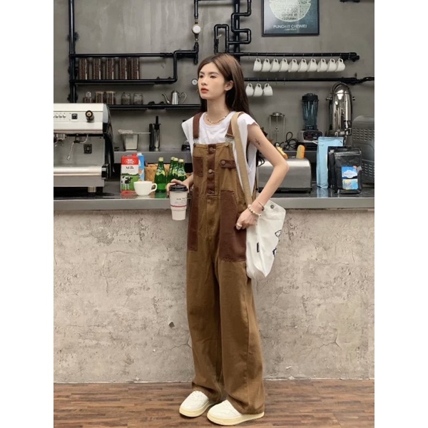 Yếm jeans dáng dài