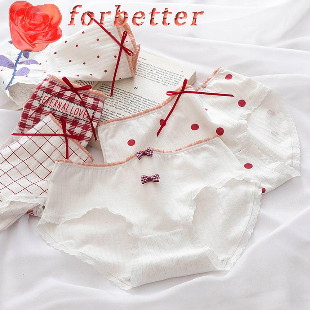 Quần lót mềm mại phối ren thoáng khí in họa tiết chấm bi phong cách Hàn Quốc ngọt ngào cho nữ