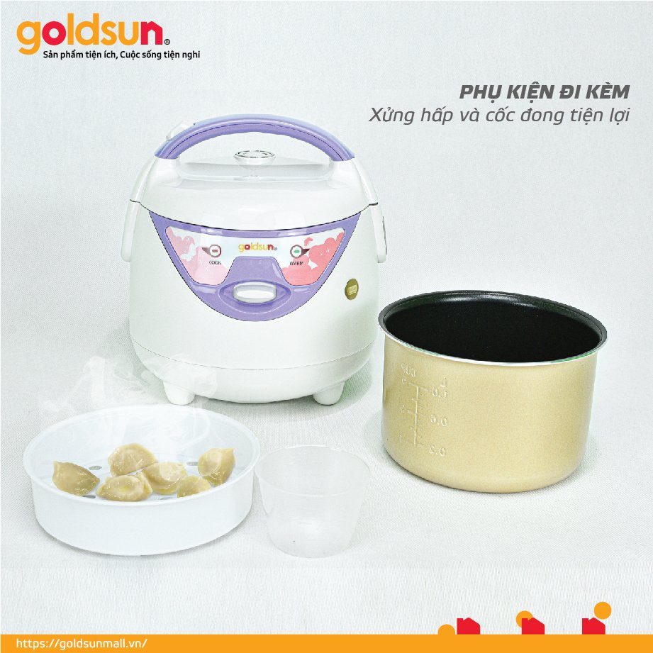 Nồi cơm điện 3D Goldsun GRC5010 (phù hợp 1-3 người) dung tích 1L