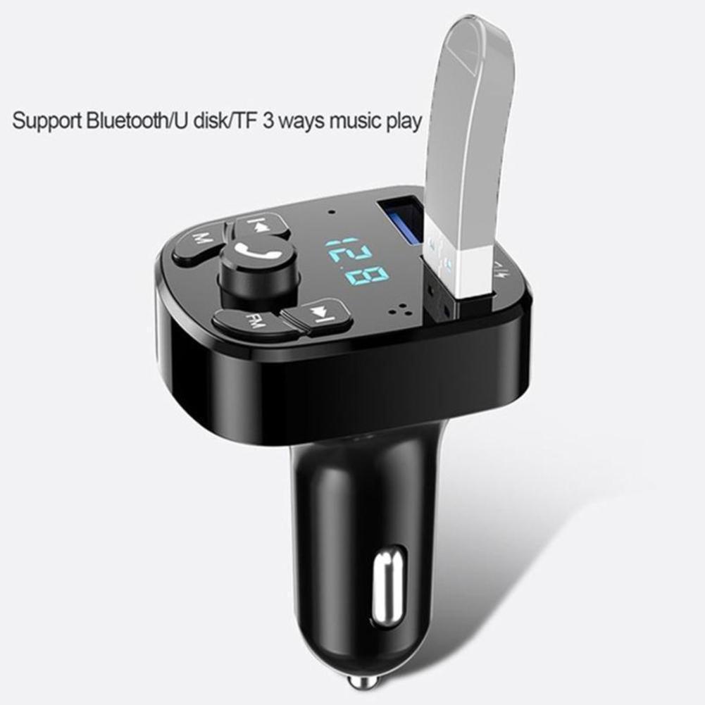Tẩu Sạc Hai Cổng USB Bluetooth 5.0 Kiêm Máy Nghe Nhạc MP3 FM Rảnh Tay Không Dây Cho Xe Hơi MP3 | BigBuy360 - bigbuy360.vn