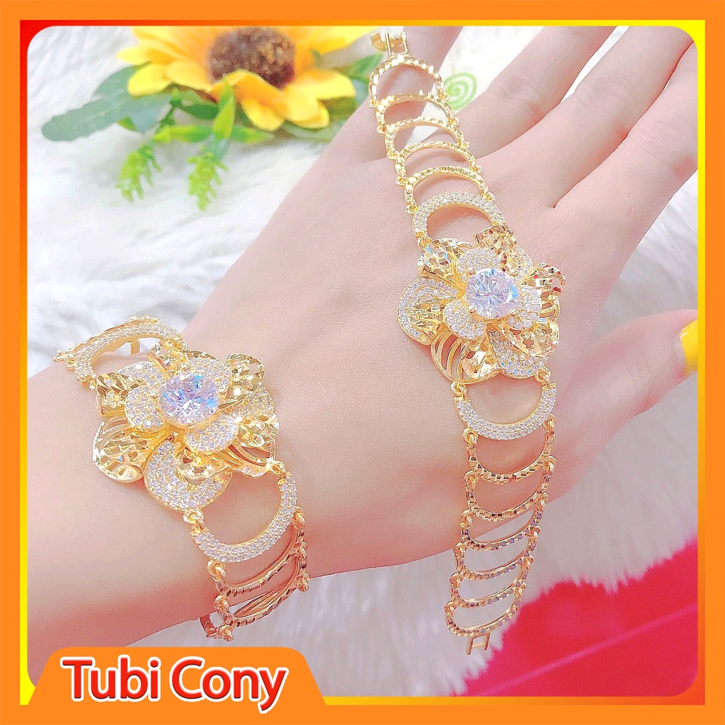 Lắc tay Hoa Mai Nữ - lắc tay mạ vàng 18k - Bao hoàn tiền, bao đổi trả trong 07 ngày