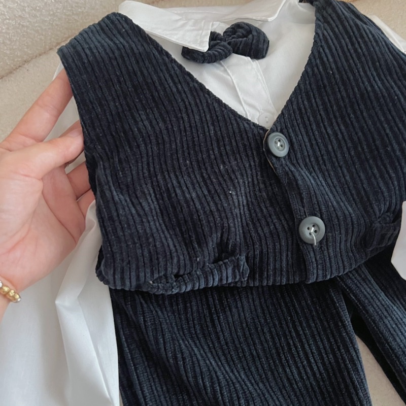 Set công tử nhung 4 chi tiết cho bé trai