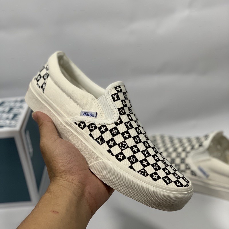 Giày Vans LV caro lười Thể Thao Nam Nữ Full Box size 36 đến 43