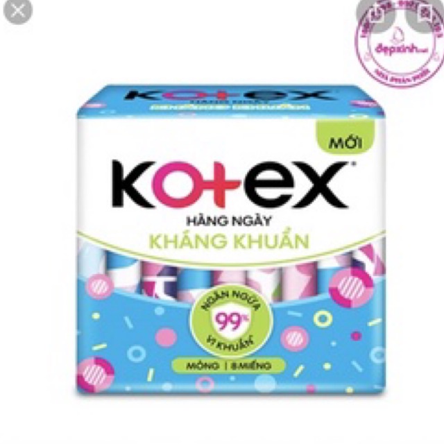 Combo 8 gói Băng vệ sinh Kotex hằng ngày hương tự nhiên (8 miếng)