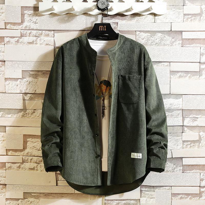 Áo Khoác Sơ Mi Nam Tay Dài Dáng Rộng Vải Nhung Mỏng Thời Trang Mùa Thu 2022 Plus Size Lớn [45% off]