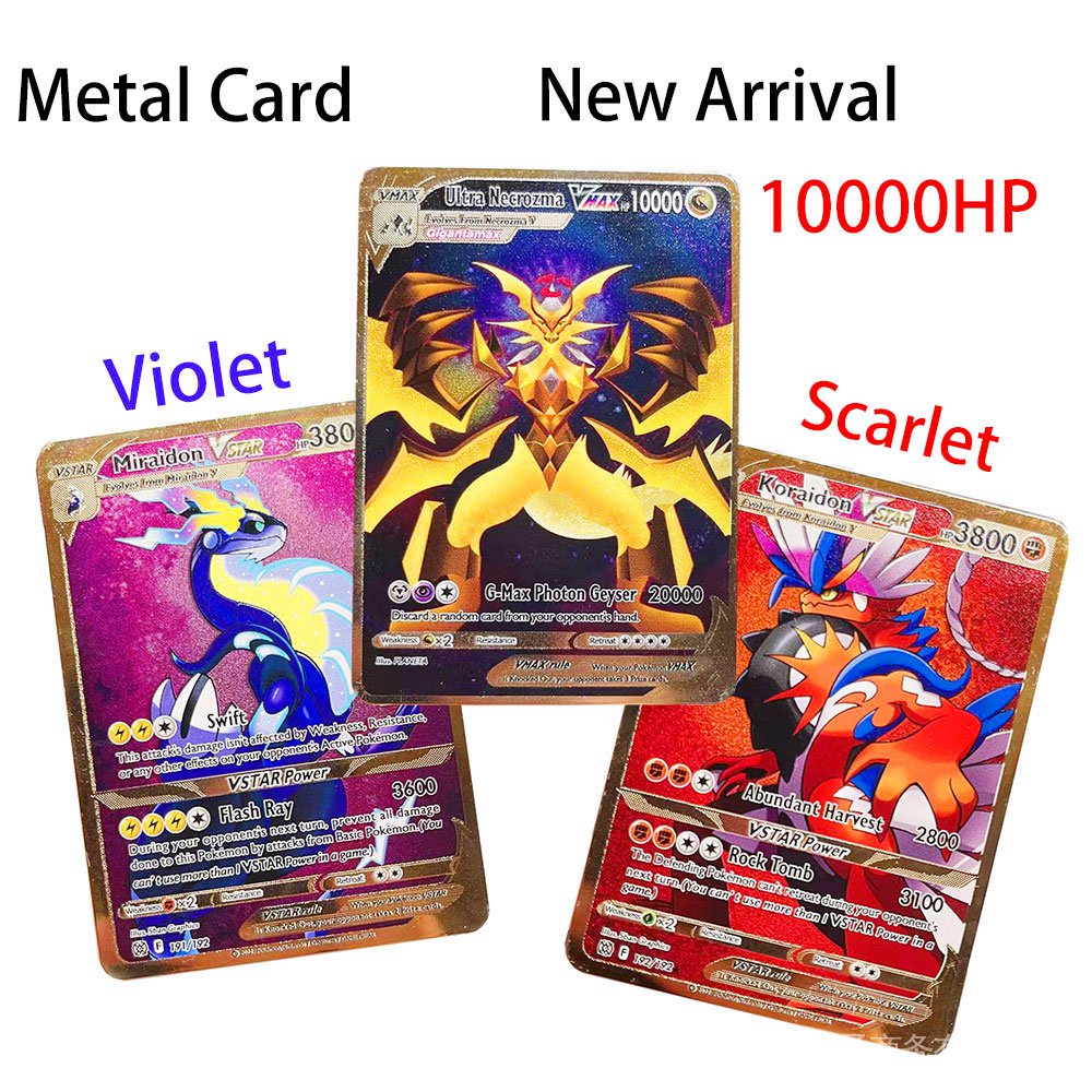 Bộ Sưu Tập Thẻ Bài Trò Chơi 10000HP Arceus Necrozma Pokemon Bằng Kim Loại Màu Vàng Tiếng Anh Vmax Vstar S4Z1