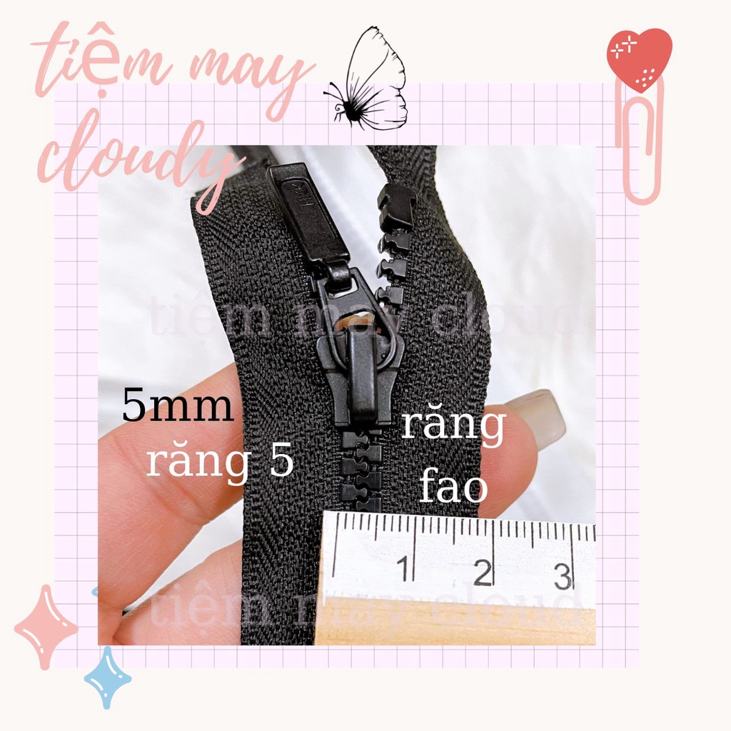 Dây kéo may áo khoác, túi xách