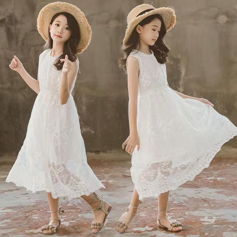 Đầm Không Tay Thời Trang Mùa Hè Mới Dành Cho Bé Gái 6 8 10 12 Tuổi