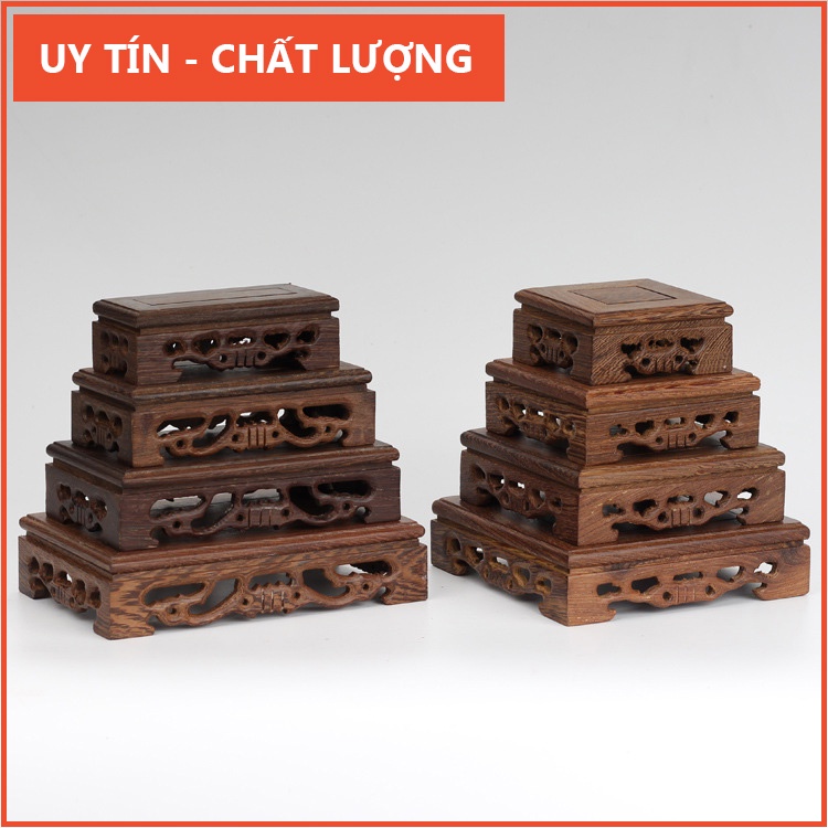 Đế gỗ, đôn gỗ vuông để chậu bonsai mini,tượng gốm, ấm trà