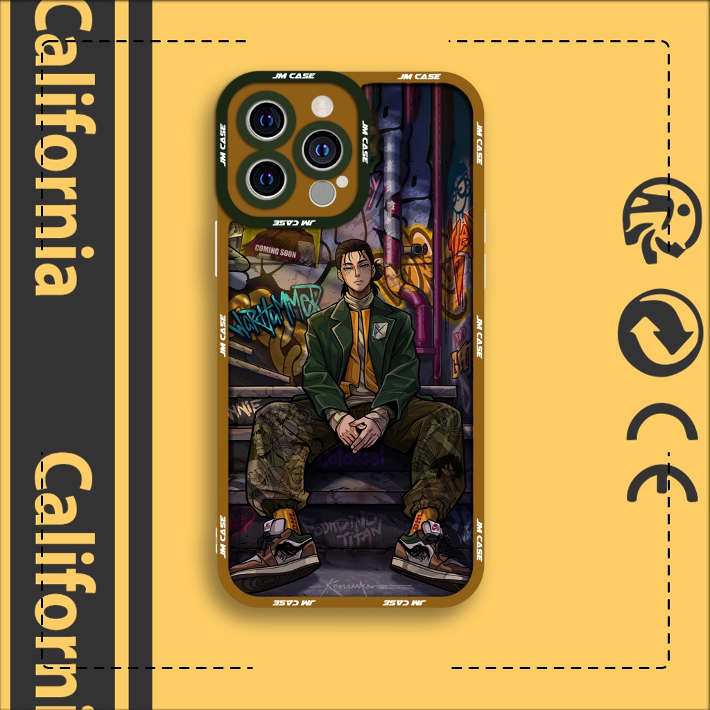 Ốp lưng iphone cạnh vuông jmcase eren Attack on titan 6plus/6s/6splus/7/7plus/8/8plus/x/xs/11/12/pro/max/plus/promax