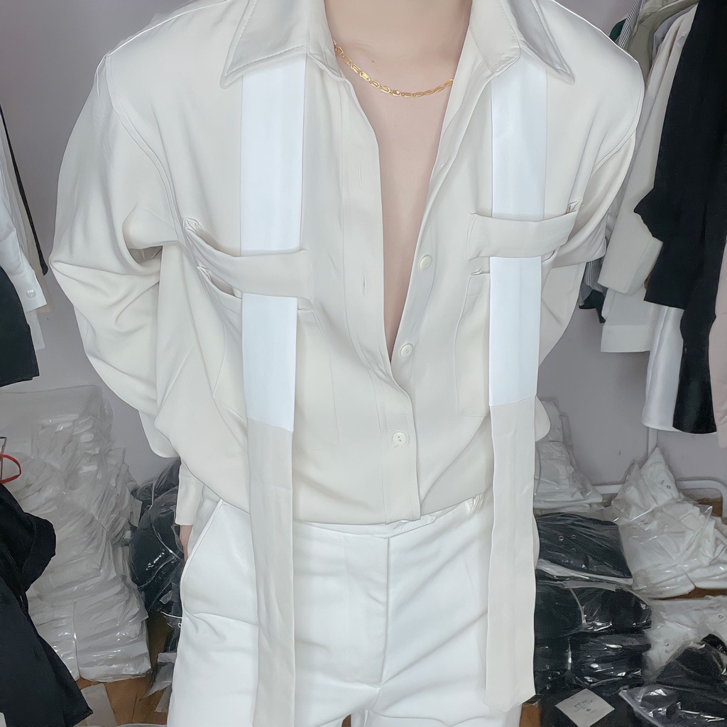 Áo sơmi nam hàn quốc from rộng đẹp s235