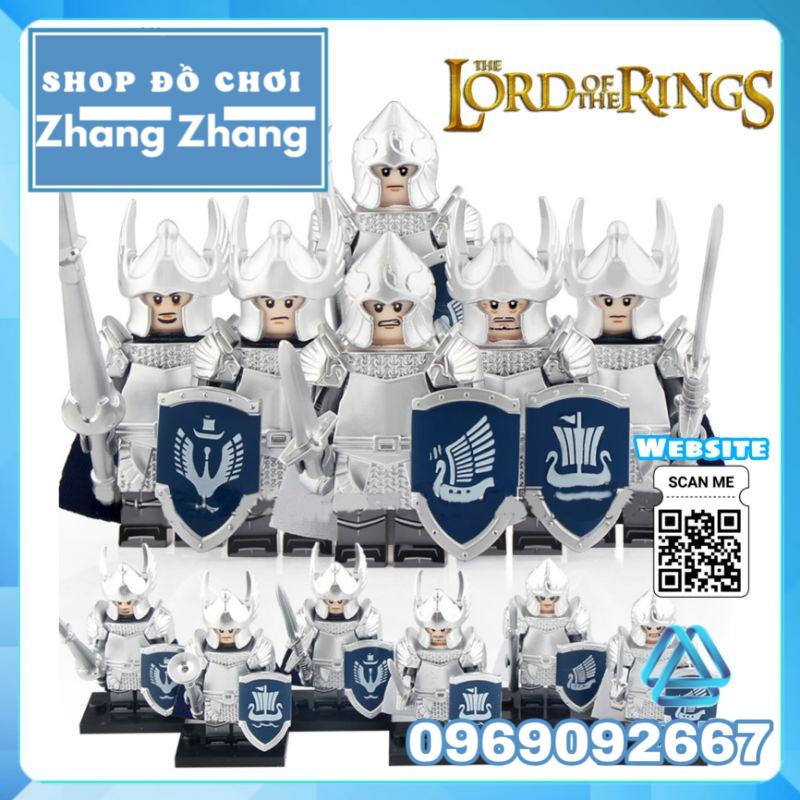 Đồ chơi Xếp hình mô hình Gondor Soldier giáp bạc trong The Lord of the Rings Minifigures Koruit KT1051