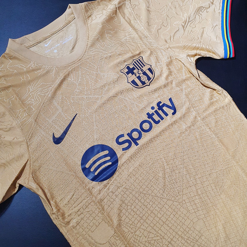 ÁO BÓNG ĐÁ BARCA VÀNG SÂN KHÁCH 22/23 – HÀNG THÁI LAN – BẢN PLAYER S.F – CHUẨN ÁO ĐẤU CẦU THỦ