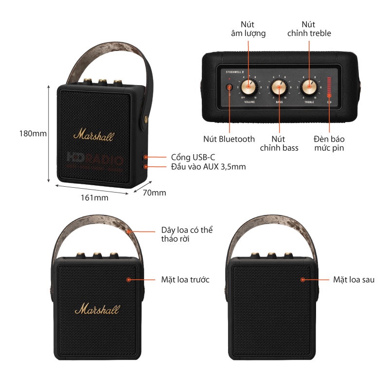 Loa bluetooth Marshall Stockwell 2 . Hàng chính hãng - new 100%