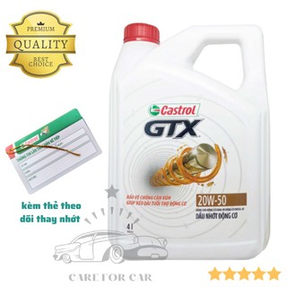 [ CHÍNH HÃNG 100% ] Nhớt ô tô Castrol GTX 20W50, nhớt động cơ phù hợp cho cả máy xăng và máy dầu