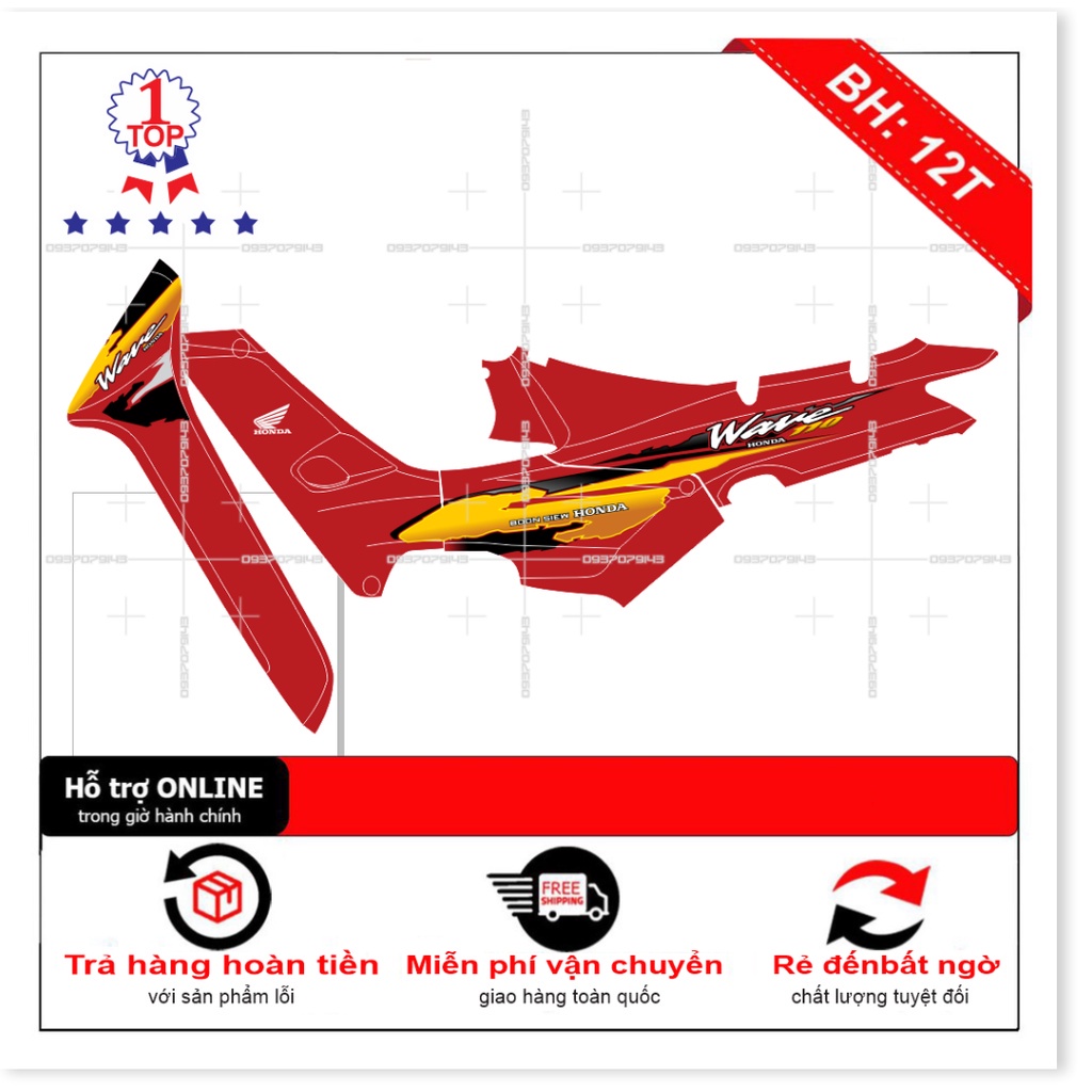 DECAL PVC 5 LỚP CHẤT LƯỢNG CAO Tem rời wave nhỏ đời đầu 2021